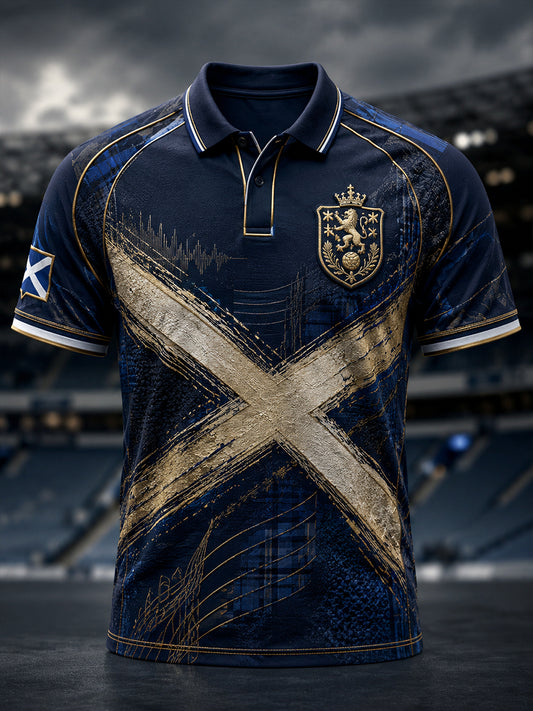 Men's Scotland Football Art Print Polo Shirt