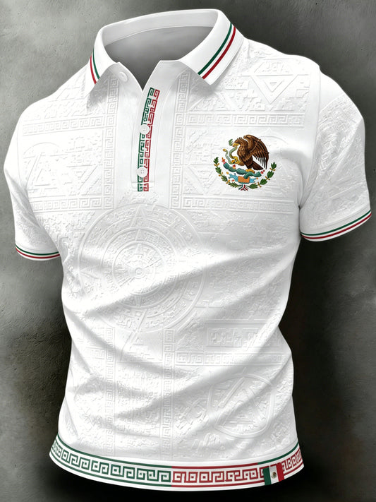 Polo Mexican Aztec Totem Art Print para hombre