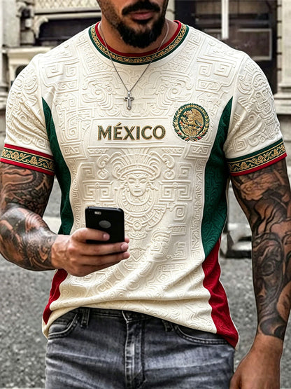 Camiseta estampada con diseño orgulloso de México para hombre