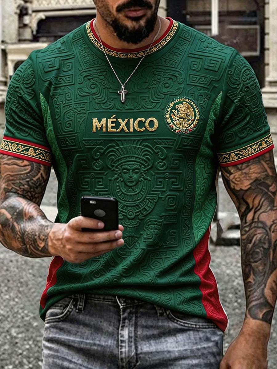Camiseta estampada con diseño orgulloso de México para hombre