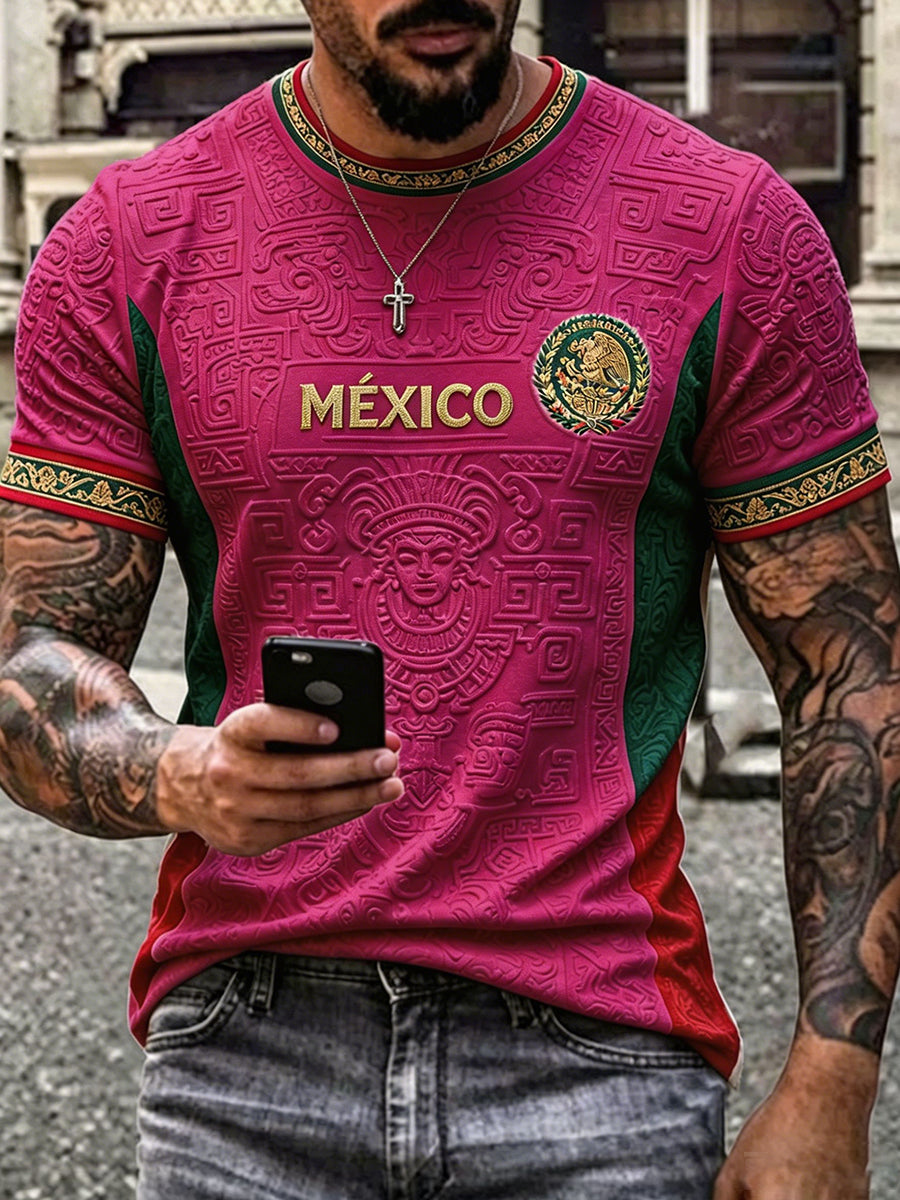 Camiseta estampada con diseño orgulloso de México para hombre