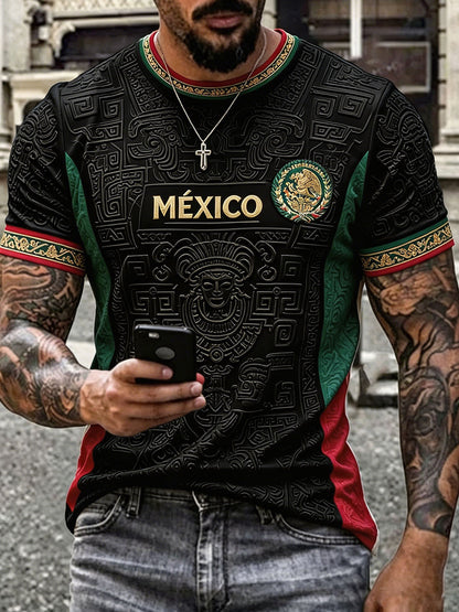 Camiseta estampada con diseño orgulloso de México para hombre
