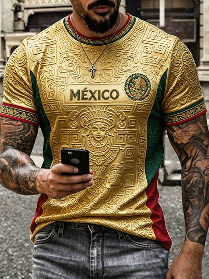 Camiseta estampada con diseño orgulloso de México para hombre