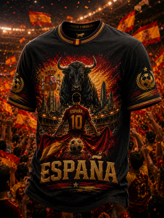Camiseta manga corta amante del fútbol de España para hombre