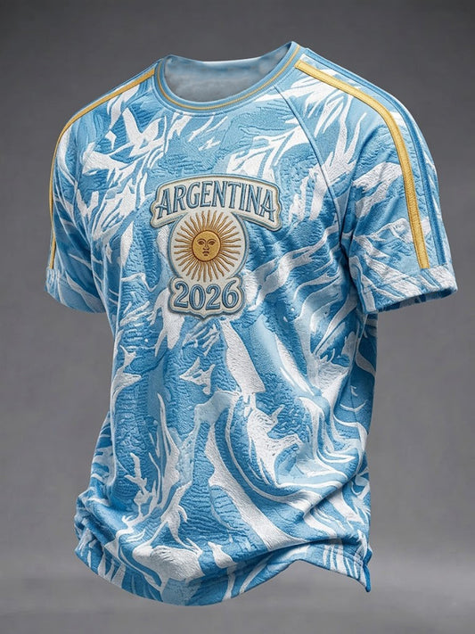 Camiseta de manga corta de fútbol de Argentina para hombre