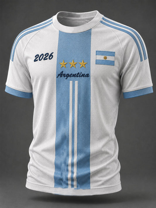 Camiseta de manga corta de fútbol de Argentina para hombre