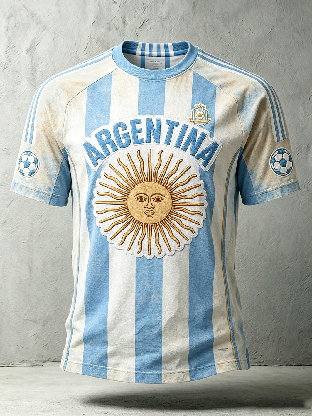 Camiseta casual de manga corta con estampado del equipo estrella de fútbol masculino