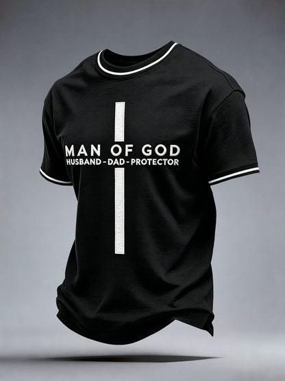 Men's Man Of God Husband Dad Protector T-Shirt