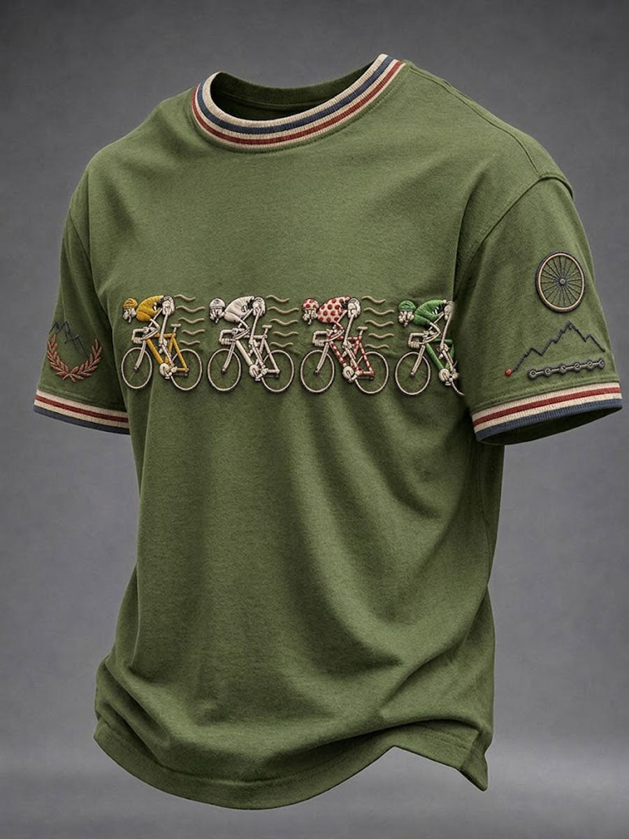 T-shirt à manches courtes pour homme, style vélo de skeleton