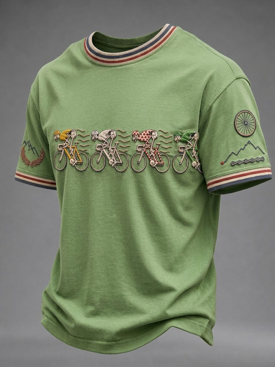 T-shirt à manches courtes pour homme, style vélo de skeleton