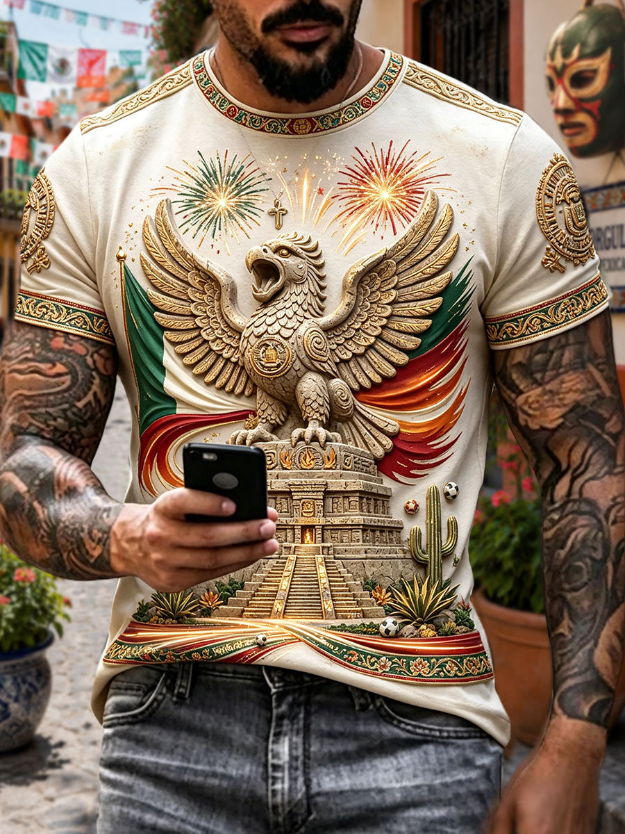 Camiseta impresa arte de México de los hombres
