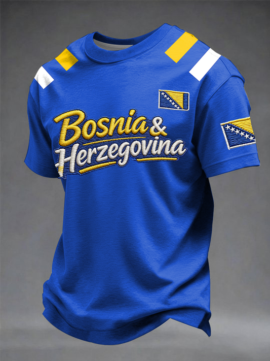 Muški majica s kratkim rukavima Bosnia ZMAJEVI s motivom za ljubitelje nogometa