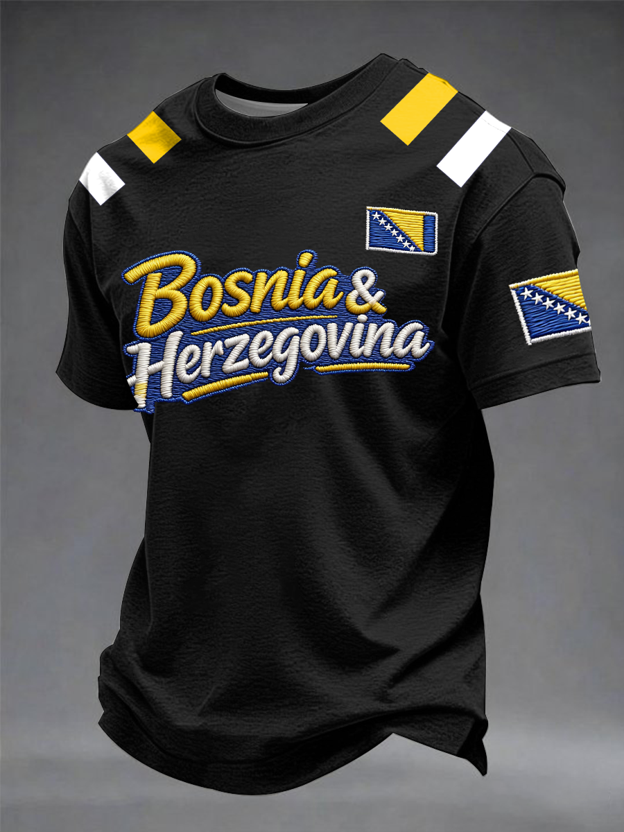 Muški majica s kratkim rukavima Bosnia ZMAJEVI s motivom za ljubitelje nogometa