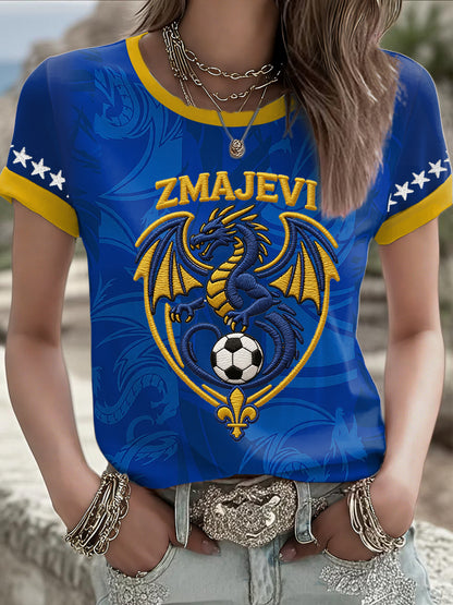 Ženska Bosna ZMAJEVI Nogomet ljubavnik Tiskana majica