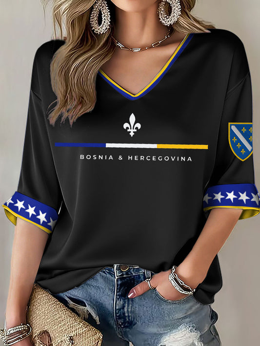 Ženska majica s motom „Bosno ZMAJEVI“ i motivom ljubitelja nogometa