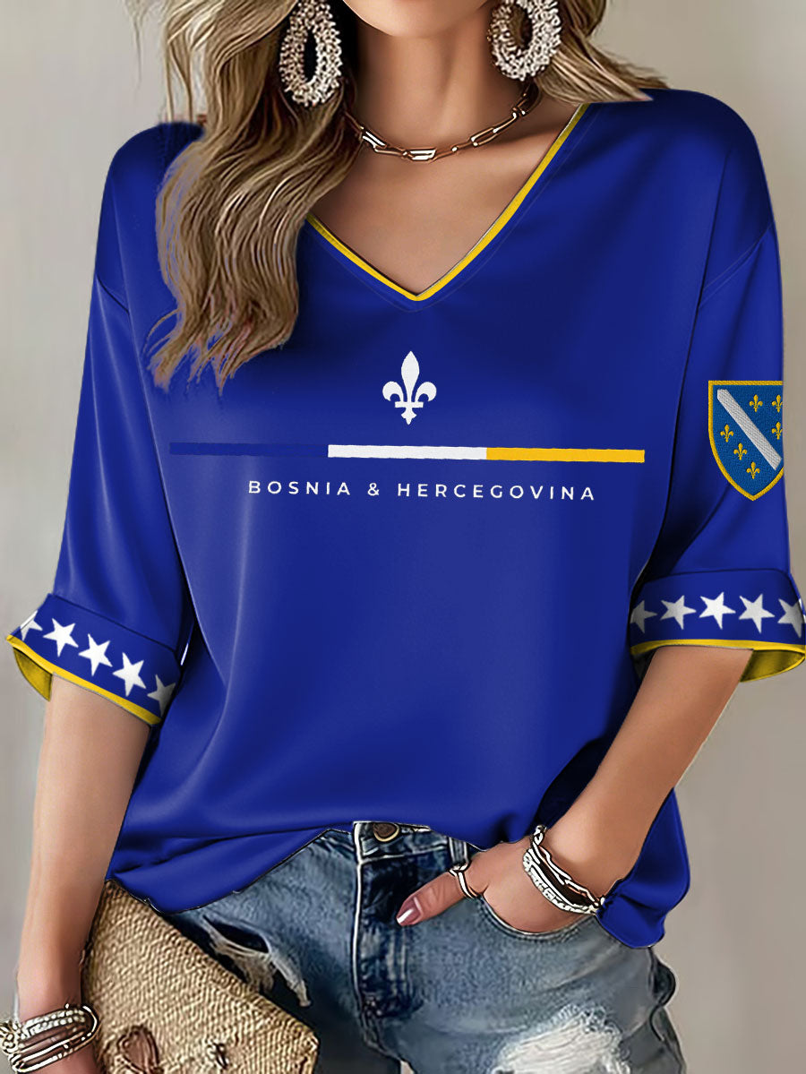 Ženska majica s motom „Bosno ZMAJEVI“ i motivom ljubitelja nogometa