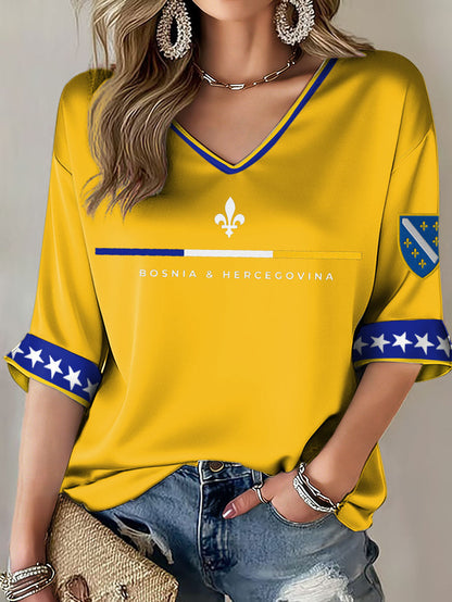 Ženska majica s motom „Bosno ZMAJEVI“ i motivom ljubitelja nogometa