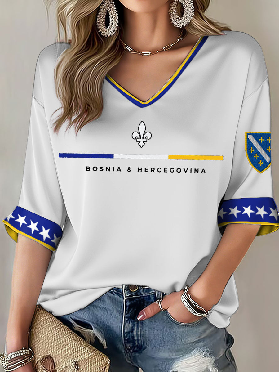 Ženska majica s motom „Bosno ZMAJEVI“ i motivom ljubitelja nogometa