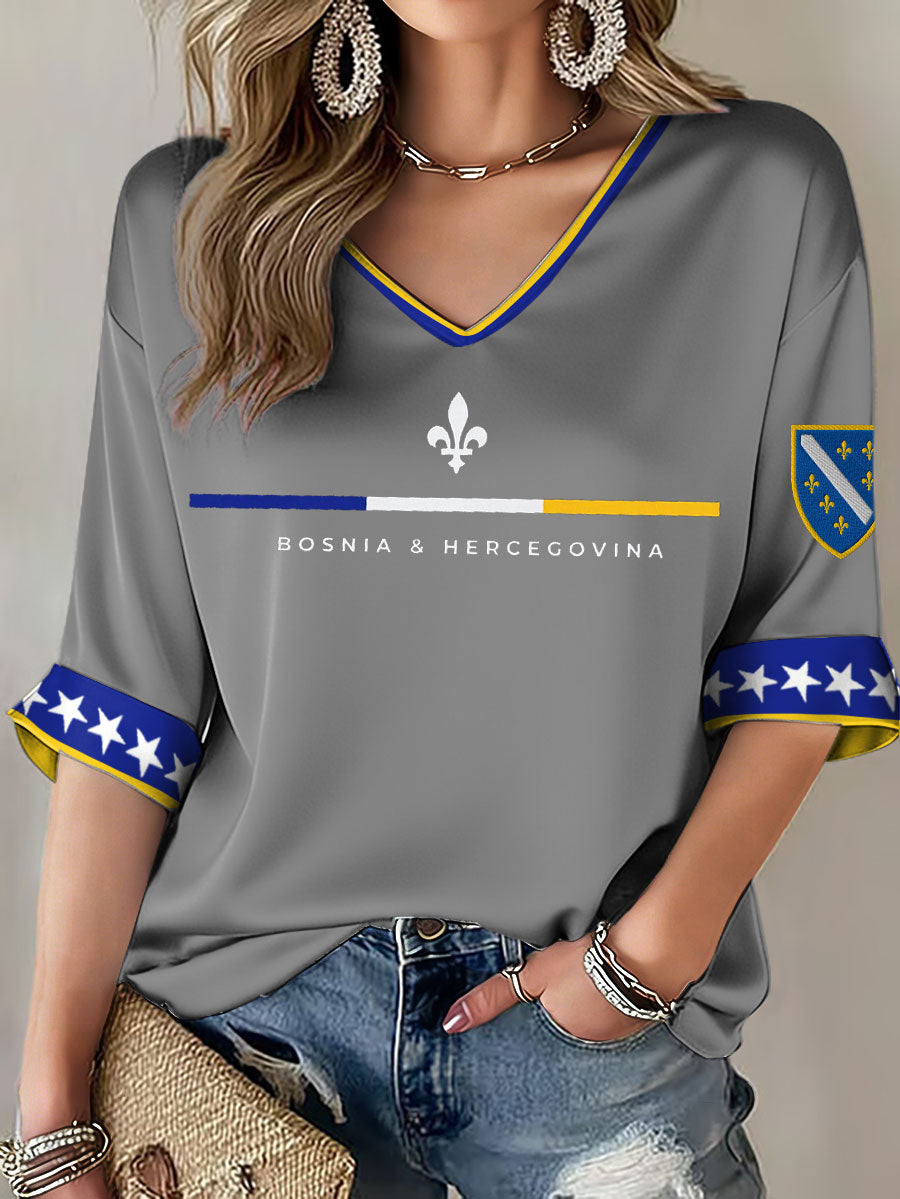 Ženska majica s motom „Bosno ZMAJEVI“ i motivom ljubitelja nogometa