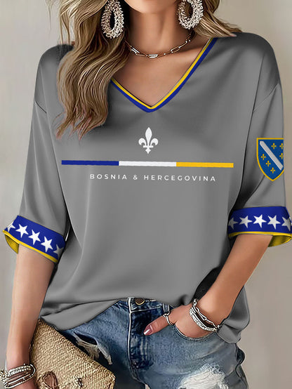 Ženska majica s motom „Bosno ZMAJEVI“ i motivom ljubitelja nogometa
