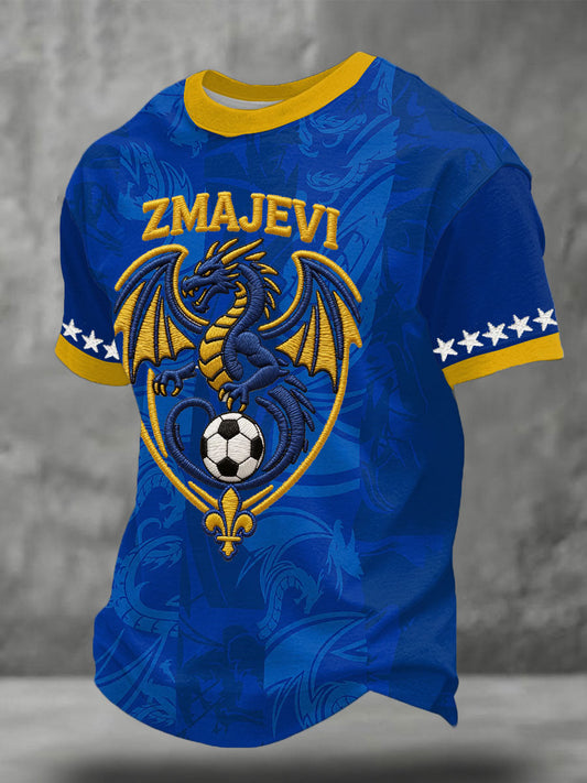 Muški nogometni majica s natpisom „Bosna ZMAJEVI“