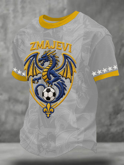Muški nogometni majica s natpisom „Bosna ZMAJEVI“