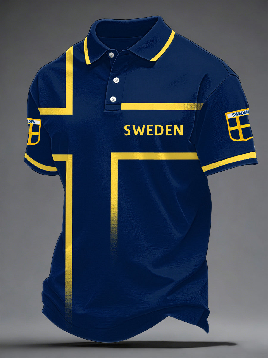 Kvarterströja med svensk fotbollsmotiv för herrar