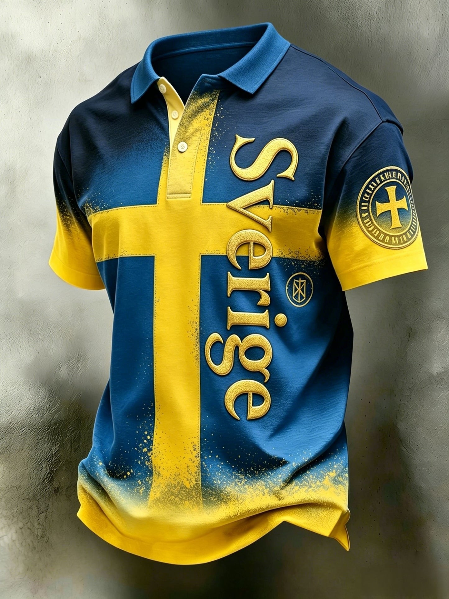 Herrens svenska fotboll Short-Sleeve Polo-skjorta