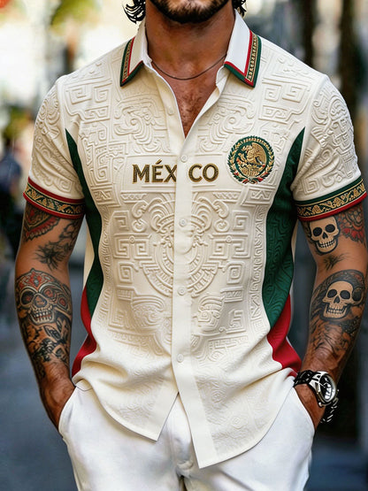 Camisa impresa arte del amante del fútbol de México de los hombres