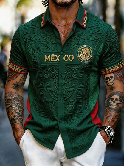 Camisa impresa arte del amante del fútbol de México de los hombres