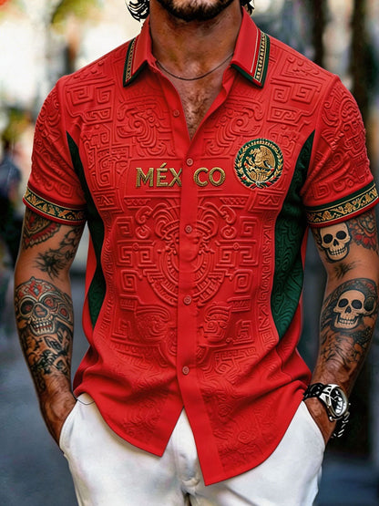 Camisa impresa arte del amante del fútbol de México de los hombres