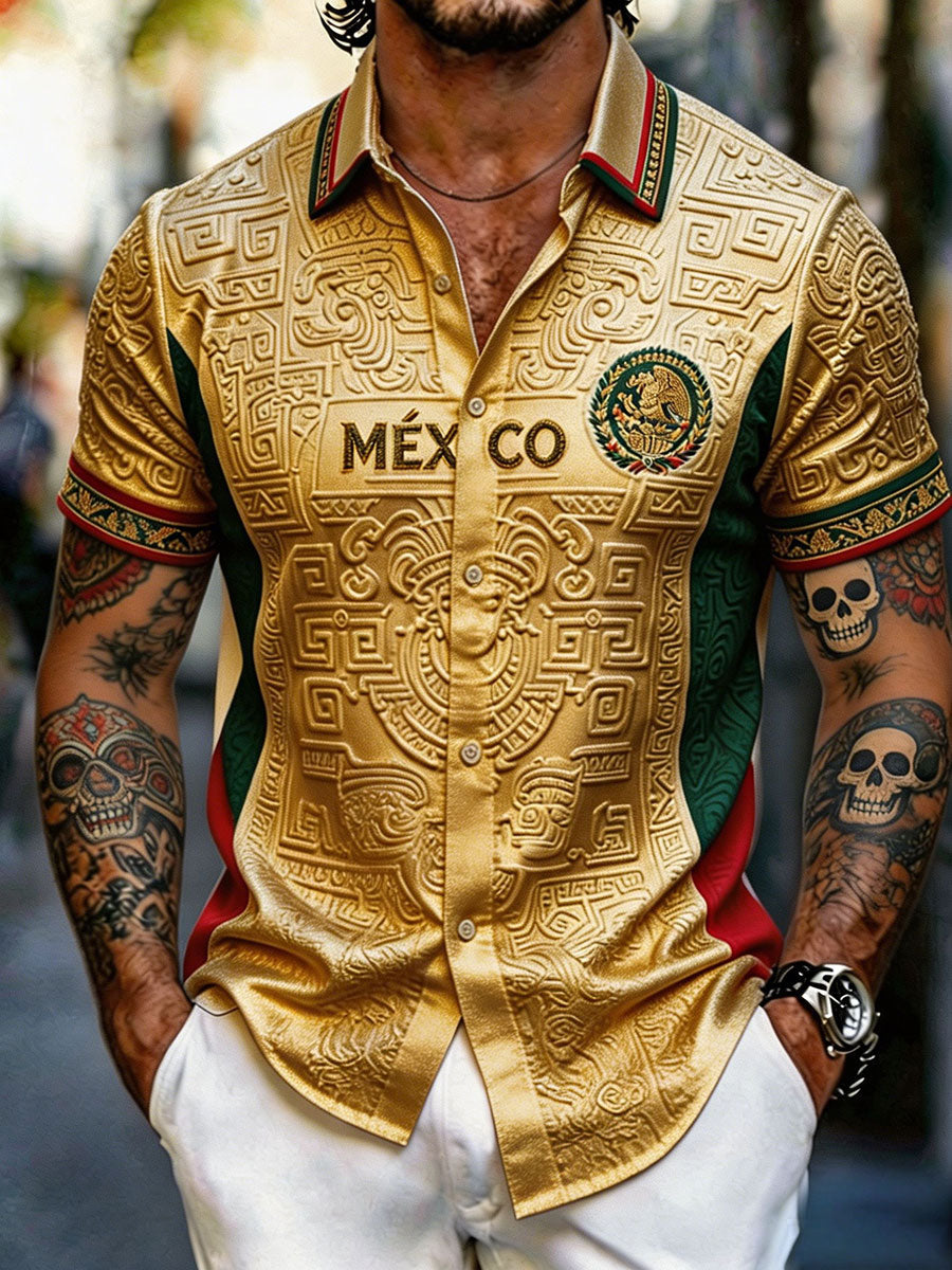 Camisa impresa arte del amante del fútbol de México de los hombres