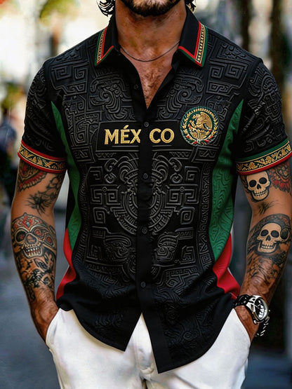 Camisa impresa arte del amante del fútbol de México de los hombres