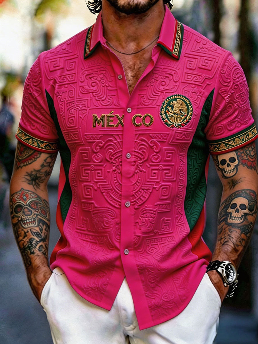 Camisa impresa arte del amante del fútbol de México de los hombres