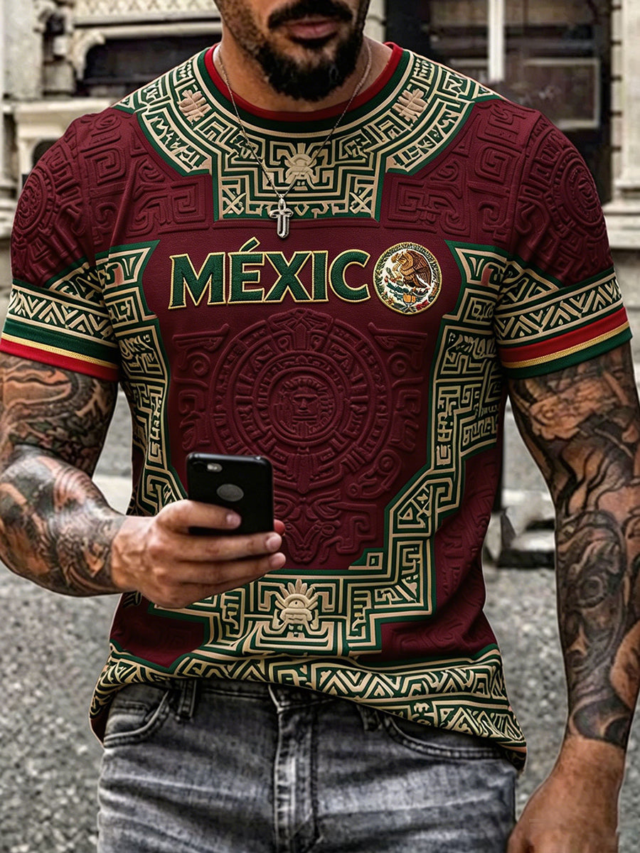 Camiseta estampada con diseño orgulloso de México para hombre