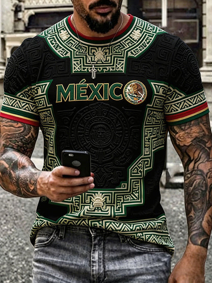Camiseta estampada con diseño orgulloso de México para hombre