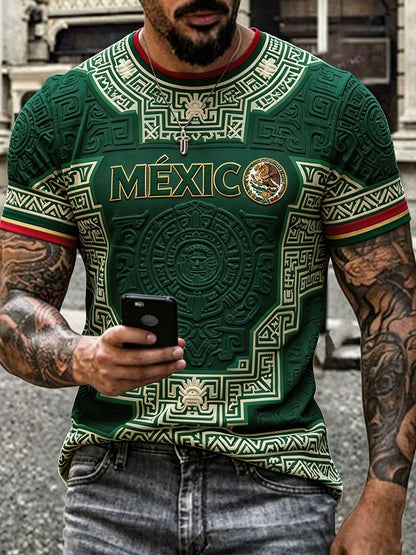 Camiseta estampada con diseño orgulloso de México para hombre