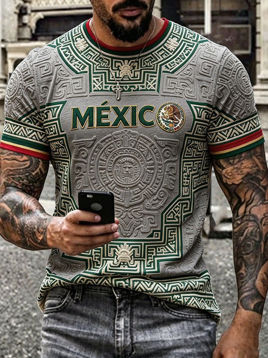 Camiseta estampada con diseño orgulloso de México para hombre