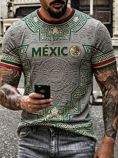 Camiseta estampada con diseño orgulloso de México para hombre
