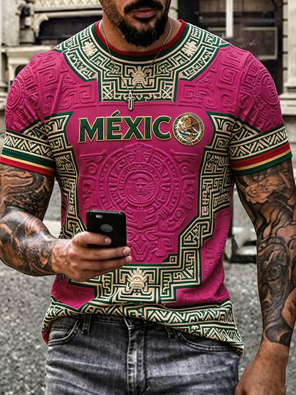 Camiseta estampada con diseño orgulloso de México para hombre