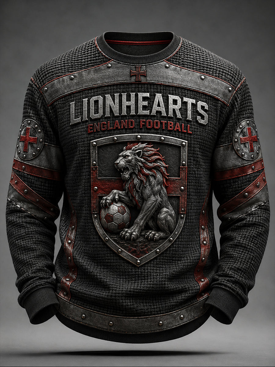 Retro England Football Fan Art Print Casual Sweatshirt