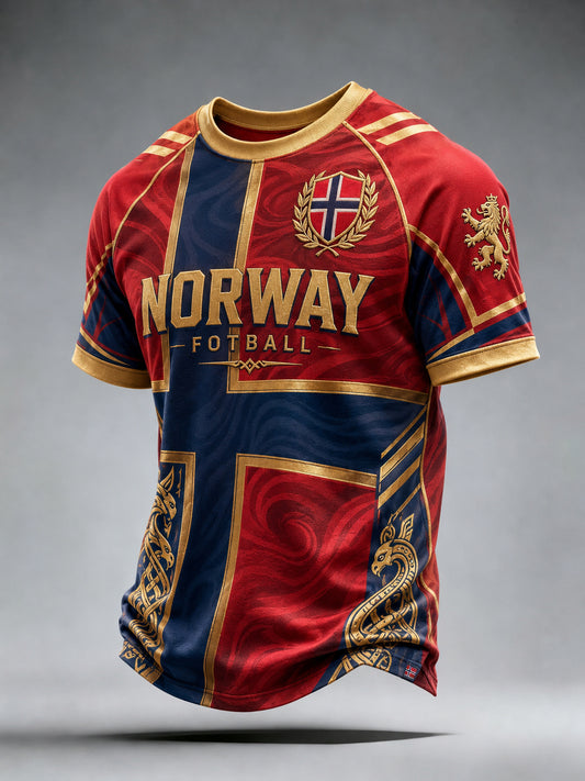 Men's Viking Football Print Raglan Sleeve Short-Sleeved T-Shirt