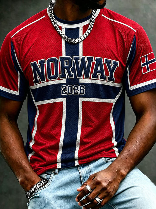 Men's Norway Football Casual Sport-Style Unisex T-Shirt