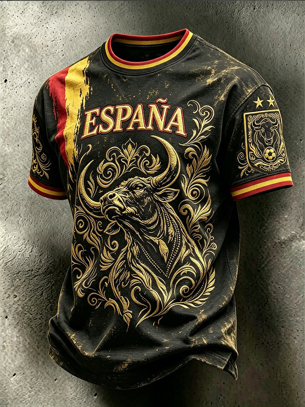 Camiseta casual de manga corta para aficionados al fútbol de España, modelo 2026 para hombre