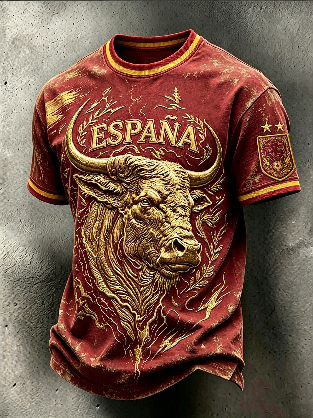 Camiseta casual de manga corta para aficionados al fútbol de España, modelo 2026 para hombre