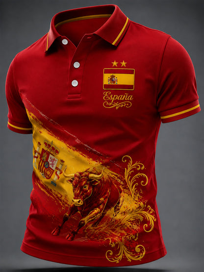 Camiseta informal con estampado de España para hombre
