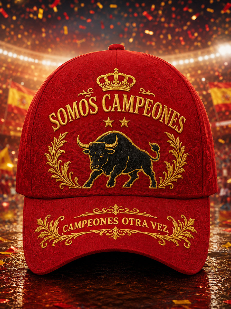 Gorra unisex con estampado de “We Are The Champions 2026” para celebrar a España campeona, regalo ideal para aficionados al fútbol
