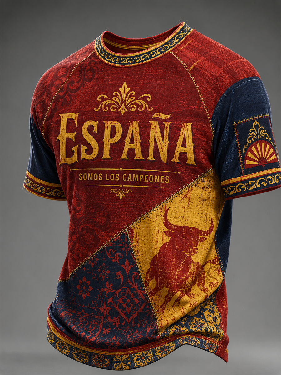 Camiseta estampada de manga corta Somos los campeones de hombre