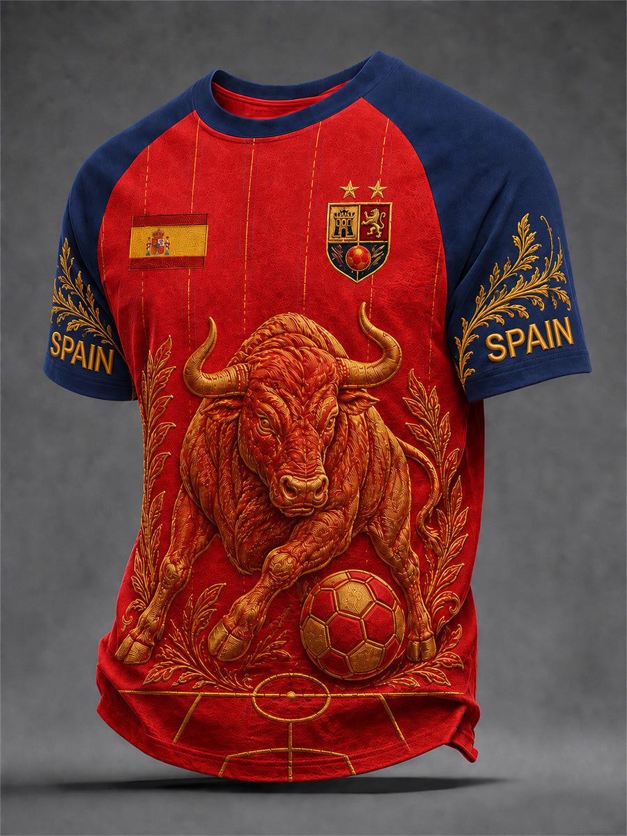 Camiseta casual para hombres con estampado «We Are The Champions 2026»; regalo para aficionados al fútbol en celebración del título de España