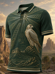 Men's Saudi Arabia National Day Polo With Cultural Elements And Artistic Print